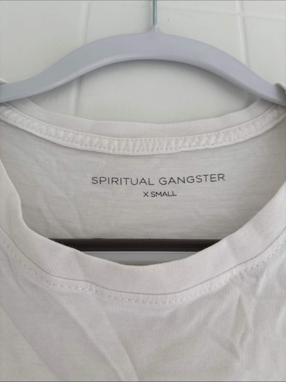 Spiritual Gangster White Tank with Yellow, Blue & Teal 'Be The Light' Graphic - Picture 3 of 6